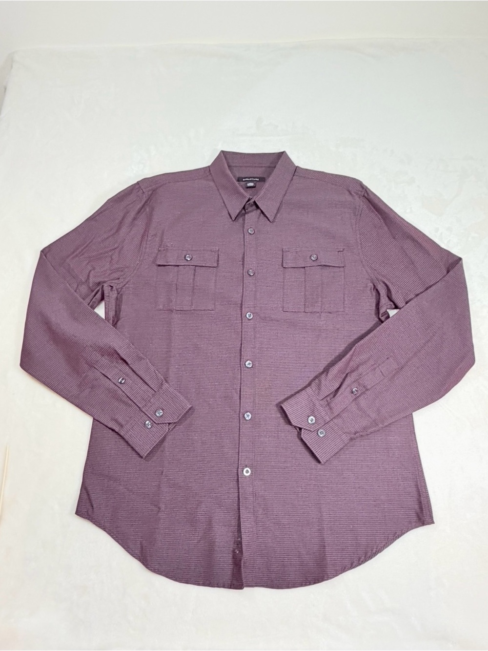 Vintage Structure Men's Button-Down Shirt in Mauve Plum